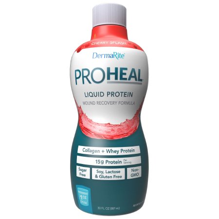 DermaRite ProHeal Liquid Protein 30oz Bottle Cherry Splash Flavor Bundle of 3