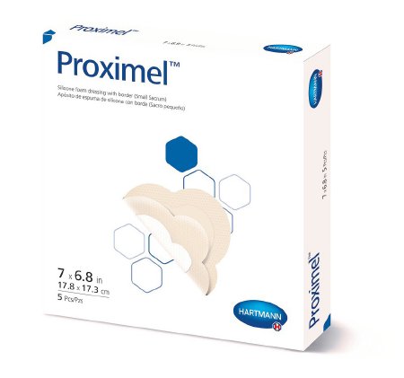 Proximel Sacral Silicone Foam Dressing 5x7 inch With Sterile Border  Box of 5